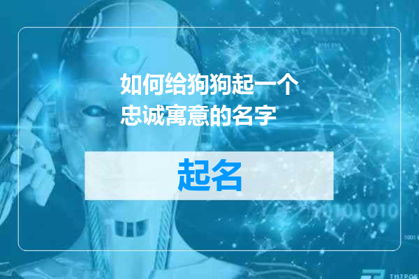 如何给狗狗起一个忠诚寓意的名字