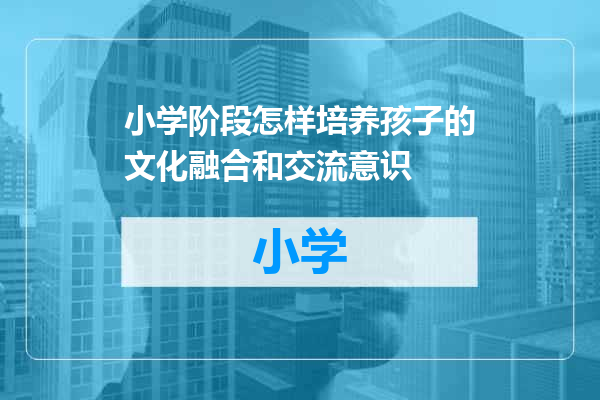小学阶段怎样培养孩子的文化融合和交流意识