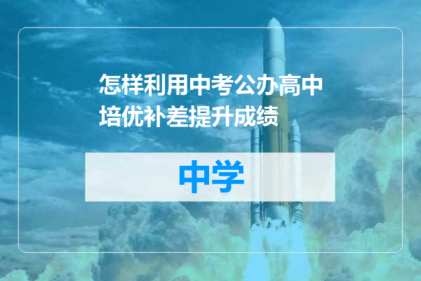 怎样利用中考公办高中培优补差提升成绩