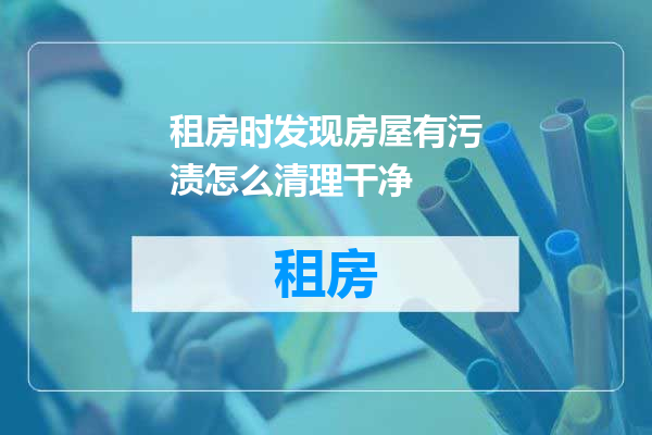 租房时发现房屋有污渍怎么清理干净