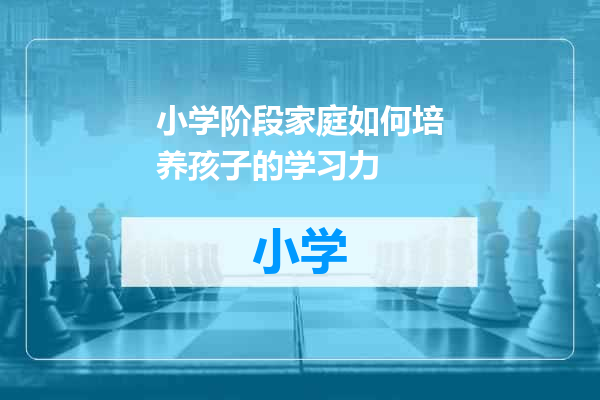小学阶段家庭如何培养孩子的学习力