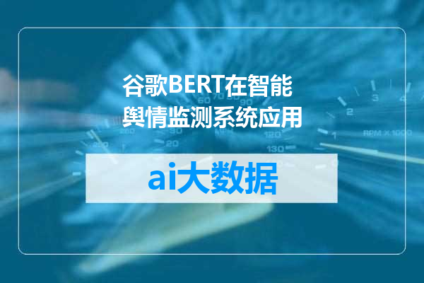 谷歌BERT在智能舆情监测系统应用