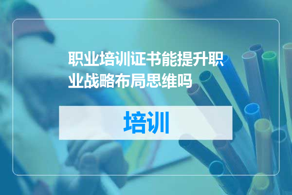 职业培训证书能提升职业战略布局思维吗