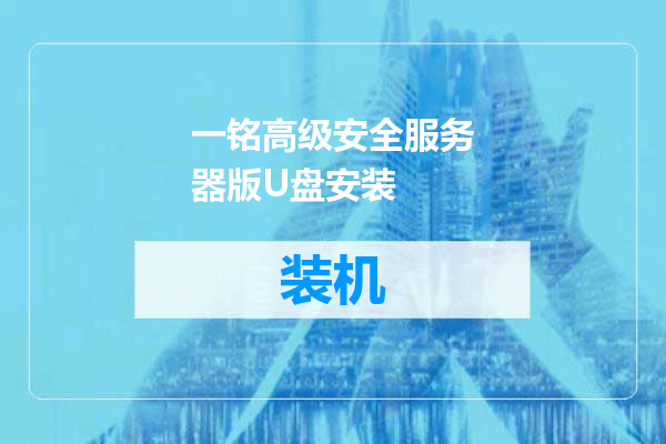 一铭高级安全服务器版U盘安装