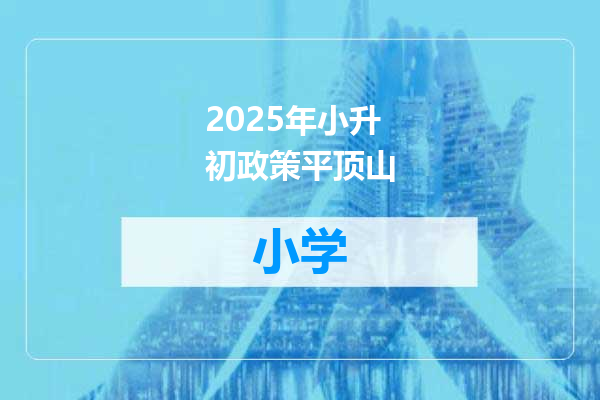 2025年小升初政策平顶山