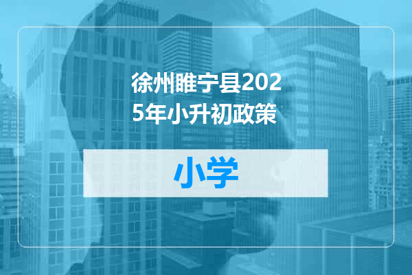 徐州睢宁县2025年小升初政策