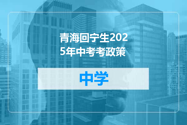 青海回宁生2025年中考考政策