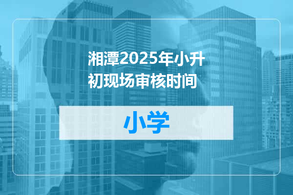 湘潭2025年小升初现场审核时间