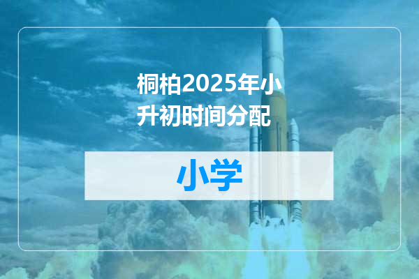 桐柏2025年小升初时间分配