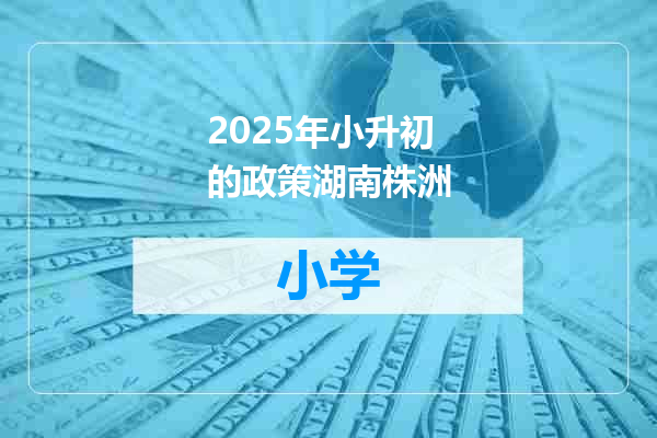 2025年小升初的政策湖南株洲