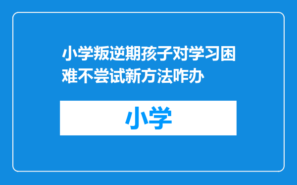 小学叛逆期孩子对学习困难不尝试新方法咋办