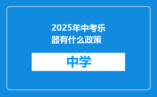 2025年中考乐器有什么政策