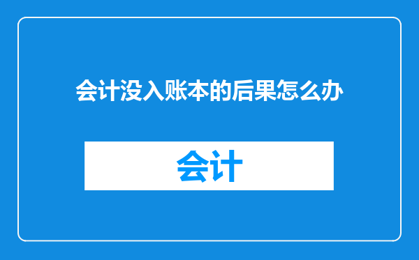 会计没入账本的后果怎么办