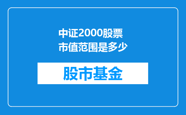 中证2000股票市值范围是多少