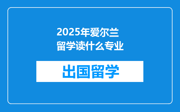 2025年爱尔兰留学读什么专业