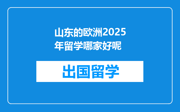 山东的欧洲2025年留学哪家好呢