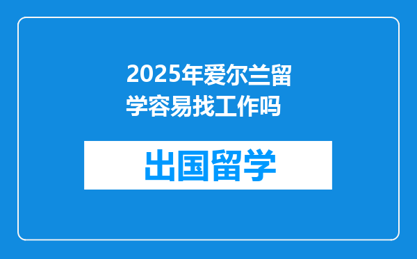 2025年爱尔兰留学容易找工作吗