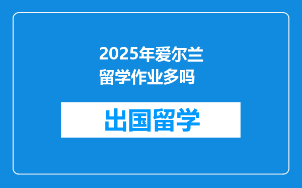 2025年爱尔兰留学作业多吗