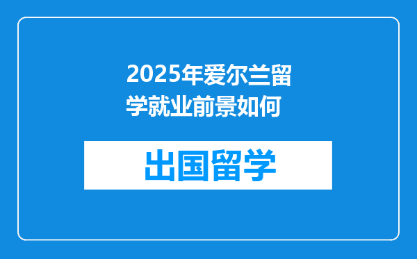 2025年爱尔兰留学就业前景如何