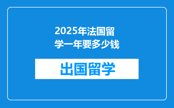 2025年法国留学一年要多少钱