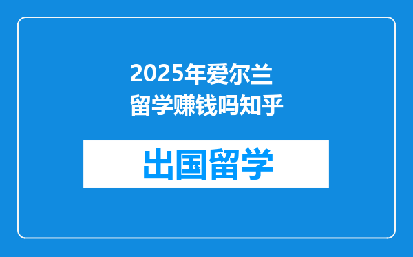 2025年爱尔兰留学赚钱吗知乎