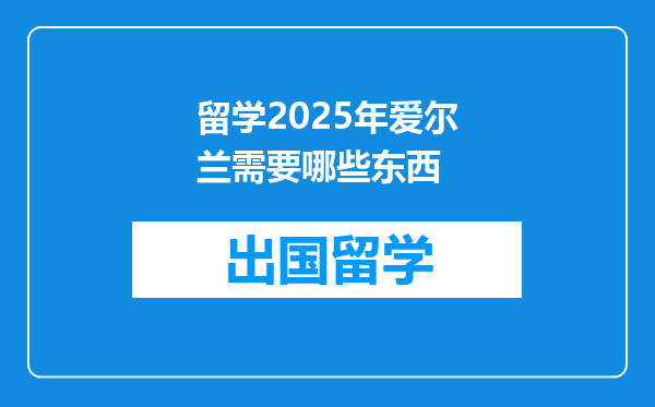 留学2025年爱尔兰需要哪些东西