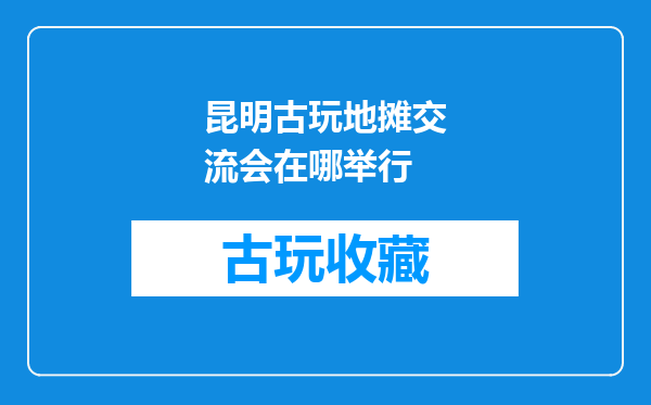 昆明古玩地摊交流会在哪举行