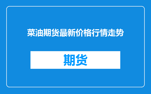 菜油期货最新价格行情走势