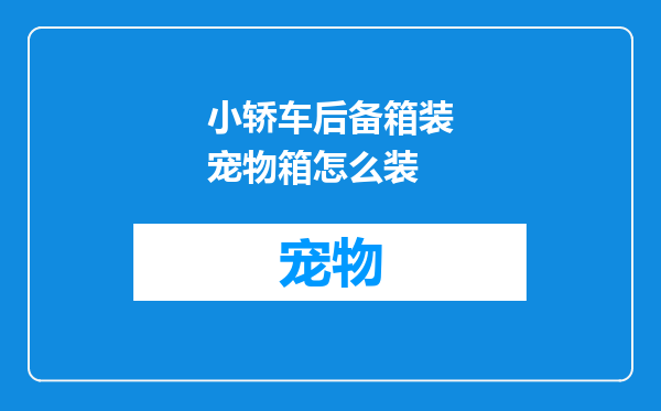 小轿车后备箱装宠物箱怎么装