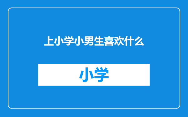 上小学小男生喜欢什么