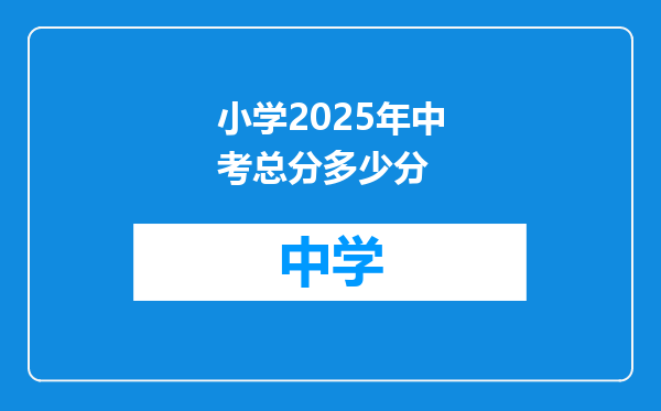 小学2025年中考总分多少分