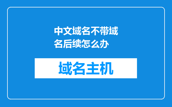 中文域名不带域名后续怎么办