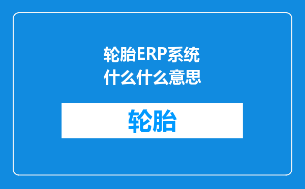 轮胎ERP系统什么什么意思