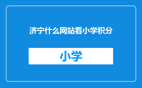 济宁什么网站看小学积分