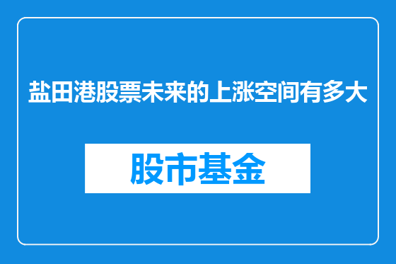 盐田港股票未来的上涨空间有多大