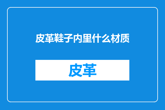 皮革鞋子内里什么材质