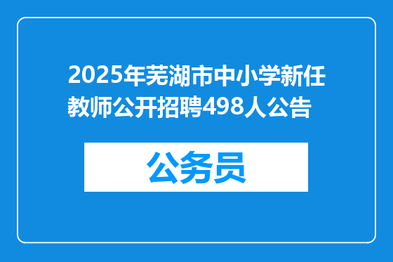 2025年芜湖市中小学新任教师公开招聘498人公告