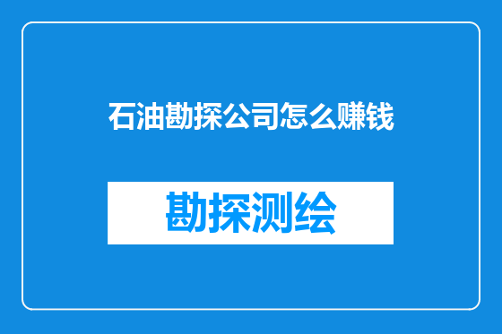 石油勘探公司怎么赚钱