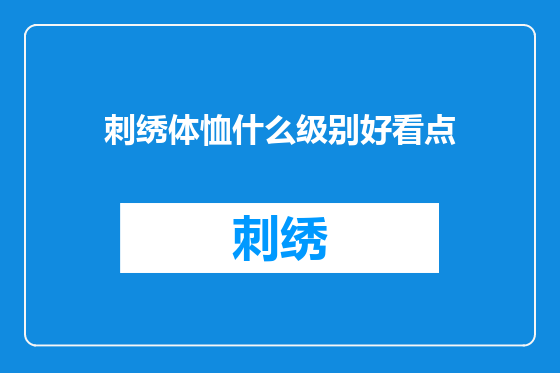 刺绣体恤什么级别好看点