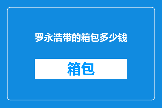 罗永浩带的箱包多少钱