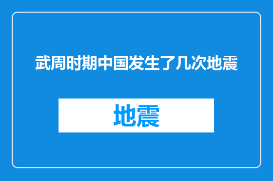 武周时期中国发生了几次地震