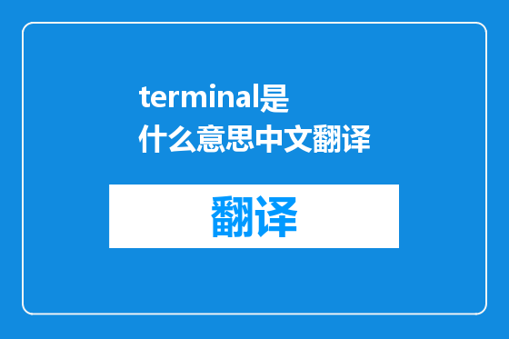 terminal是什么意思中文翻译