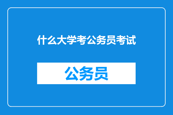 什么大学考公务员考试