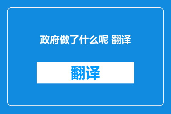 政府做了什么呢 翻译