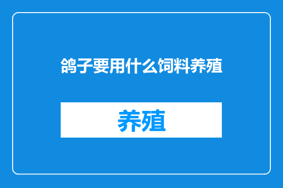 鸽子要用什么饲料养殖
