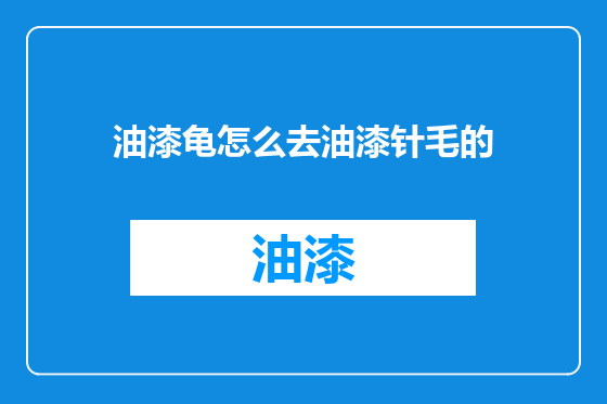 油漆龟怎么去油漆针毛的