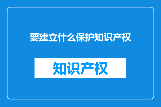 要建立什么保护知识产权