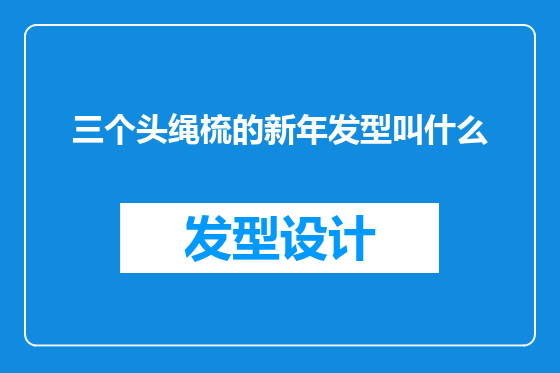 三个头绳梳的新年发型叫什么