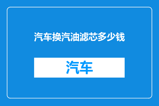 汽车换汽油滤芯多少钱