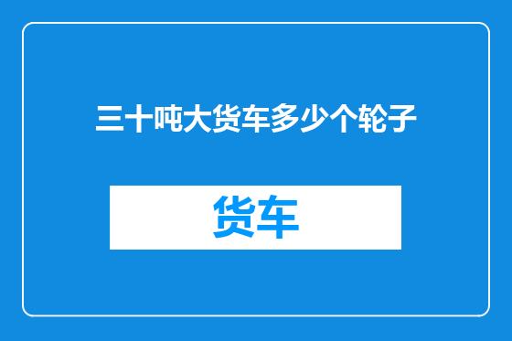 三十吨大货车多少个轮子
